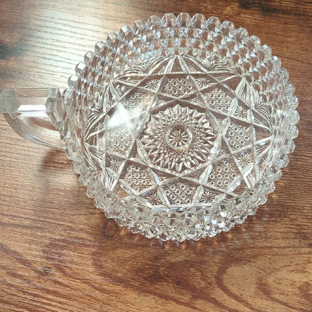 Vintage Clear Glass Decorative Tray Dish With Handle